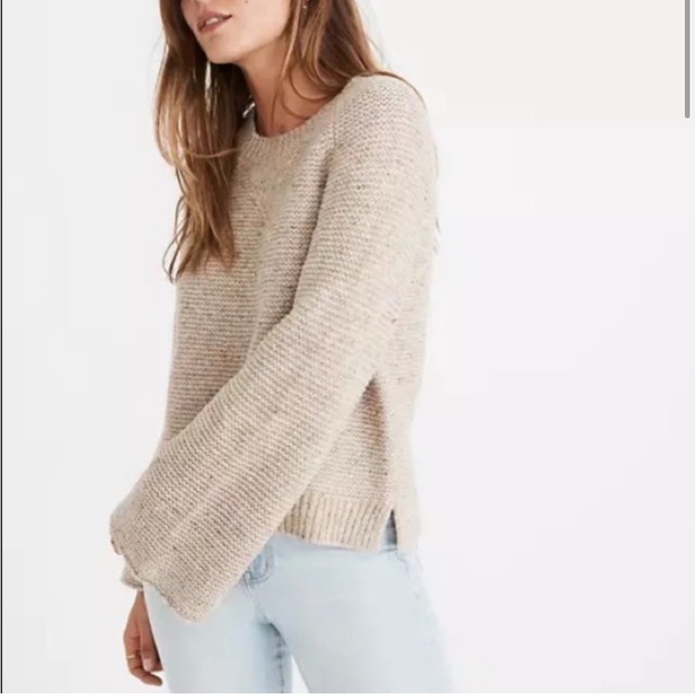 SOLD Madewell Color Flecked Pullover Sweater Bell Sleeves size XS - Picture 2 of 7